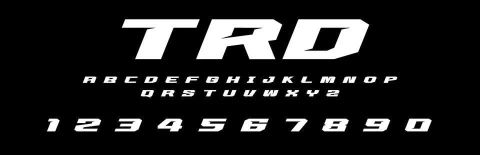 TRD Vector Typography Lettering Bold Racing Font Design for Automotive Stock Illustration