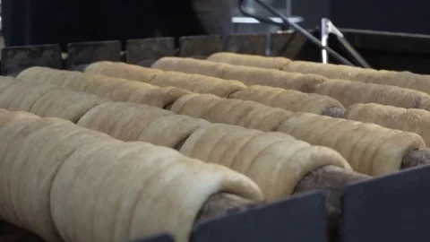 Trdelnik baking rotating Stock Footage 72242294