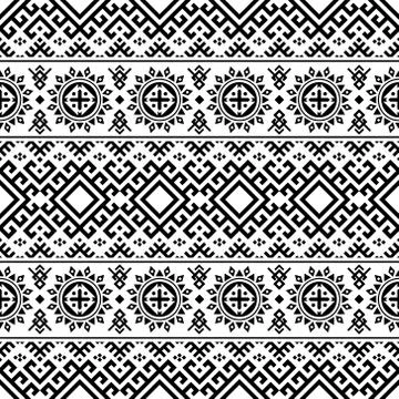 Trditional Geometric Ikat Aztec Ethnic Pattern Vector Design Stock Illustration