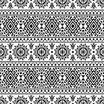 Trditional Geometric Ikat Aztec Ethnic Pattern Vector Design Stock Illustration