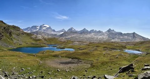 The Tre Becchi Lakes. Stock Photos