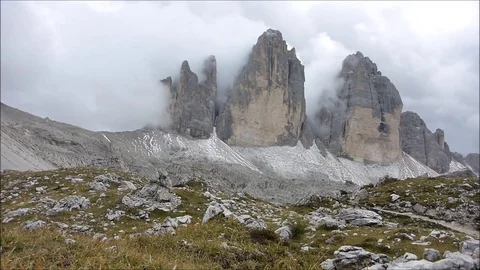 Tre Cime di Lavaredo in Alps, timelapse Stock Footage 72888946