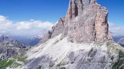 Tre Cime di Lavaredo Dolomites Italy, drone footage 4K ProRes D Log Rec.709 Stock Footage 280748044