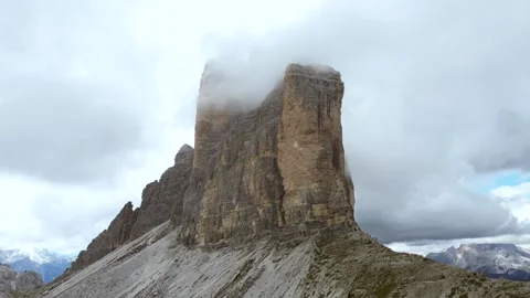Tre Cime di Lavaredo Dolomites Italy Drone Video stock 324056901