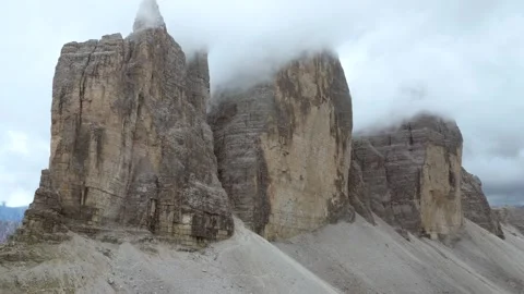 Tre Cime di Lavaredo Dolomites Italy Drone Video stock 324726452