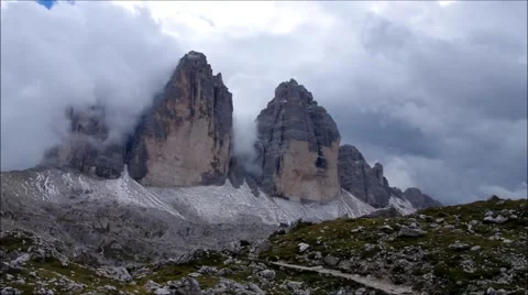 Tre Cime di Lavaredo im a timelapse Stock Footage 58493280