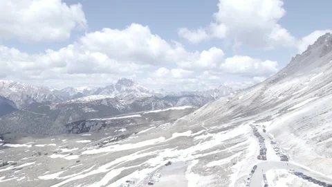 Tre Cime di Lavaredo mountain view in the dolomites italy alps in winter Stock Footage 304659733