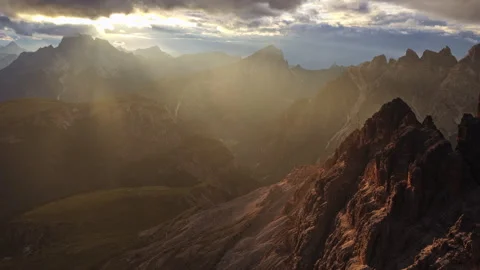 Tre Cime di Lavaredo Sunrise Stock Footage 346342873