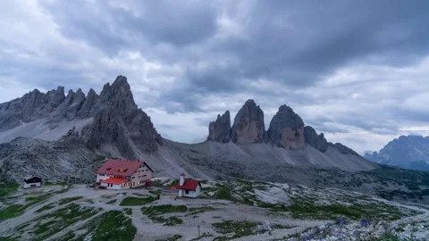 Tre Cime di Lavaredo timelapse day-to-night Stock Footage 306408980