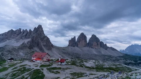 Tre Cime di Lavaredo timelapse day-to-night Stock Footage 306409373