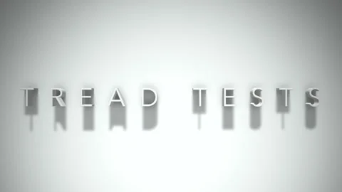 Tread tests 3D title animation with shadows on a white background Stock Footage 296992584