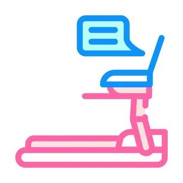 Treadmill and remote work color icon vector illustration Stock Illustration