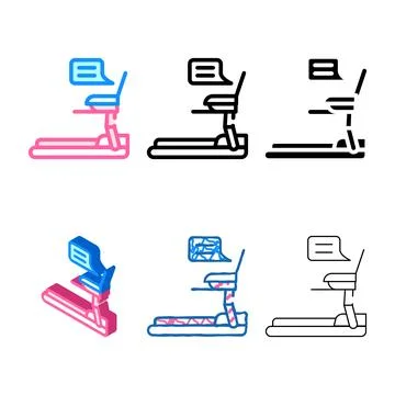 Treadmill and remote work color icon series vector Stock Illustration