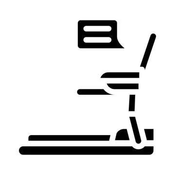 Treadmill and remote work glyph icon vector illustration Stock Illustration