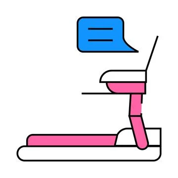 Treadmill and remote work icon color illustration Stock Illustration