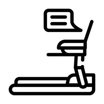 Treadmill and remote work line icon vector illustration Stock Illustration