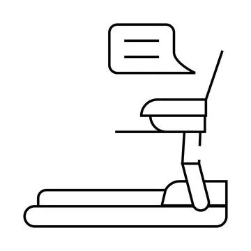 Treadmill and remote work line icon vector illustration Stock Illustration