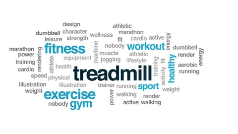 Treadmill animated word cloud. Kinetic typography. Stock Footage 101026884