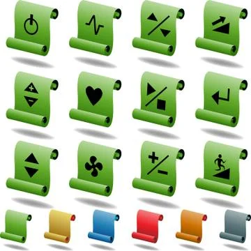 Treadmill buttons scroll set イラスト素材