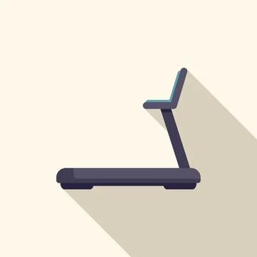 Treadmill casting long shadow on light background Illustrazione stock