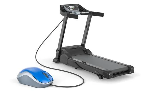 Treadmill with computer mouse. 3D rendering イラスト素材