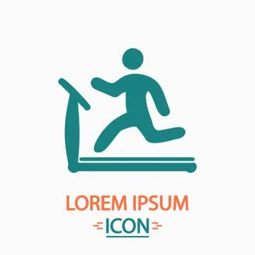 Treadmill computer symbol Stock Illustration