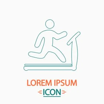 Treadmill computer symbol Stock Illustration