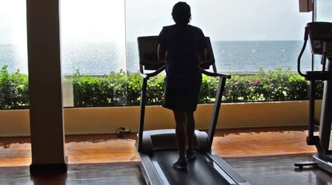 Treadmill exercise Stock Footage 51872645