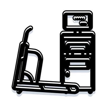 Treadmill exercise machine with display screen Stock Illustration