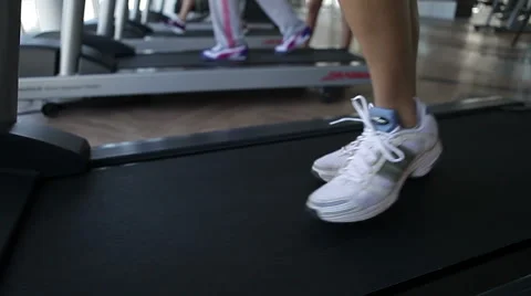 Treadmill exercise machine Stock Footage 43750528