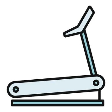 Treadmill exercise machine for health and fitness training Stock Illustration