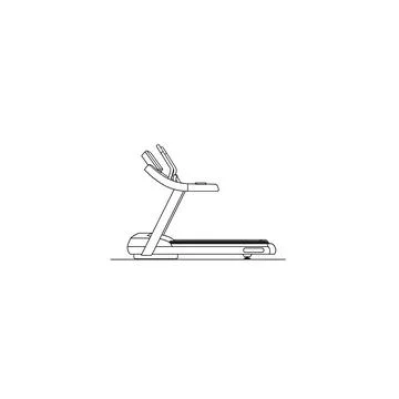 Treadmill exercise machine profile view line art illustration Stock Illustration