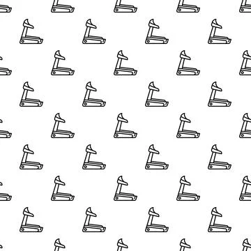 Treadmill icons creating a repeating seamless pattern Stock Illustration