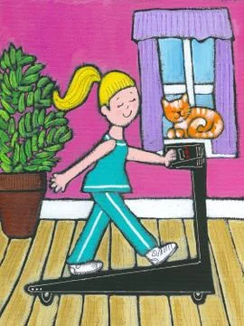On the Treadmill Stock Illustration