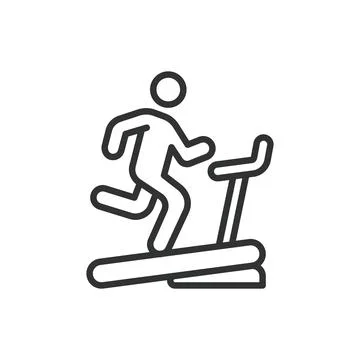 Treadmill, in line design. Treadmill, exercise machine, running, fitness Stock Illustration