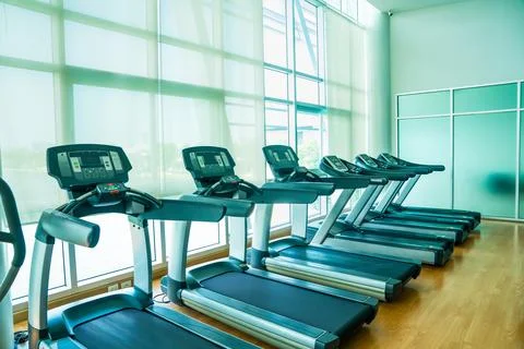 Treadmill Line up Stock Photos