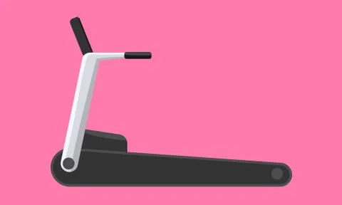 Treadmill machine icon flat and solid color design. Vector illustration. Stock Illustration
