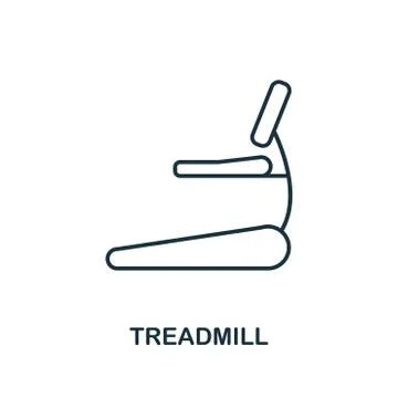 Treadmill outline icon. Simple element illustration. Treadmill icon in outline Stock Illustration