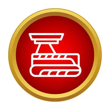 Treadmill running exercise equipment simple line icon Stock Illustration