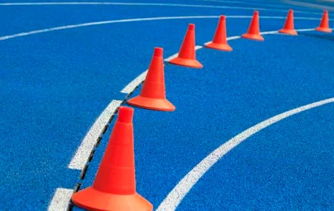 Treadmill at the stadium Stock Photos