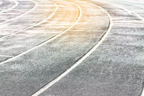 Treadmill, stadium, success, prosperity, concept, overcoming the way, goal ac 스톡 사진