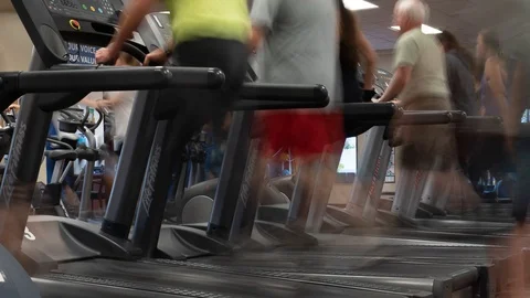 Treadmill Time-lapse Pan Stock Footage 97716291