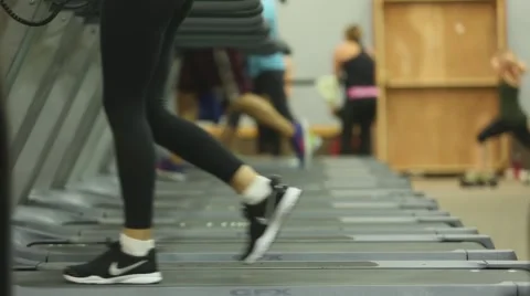 Treadmill Walkers Stock Footage 64854387