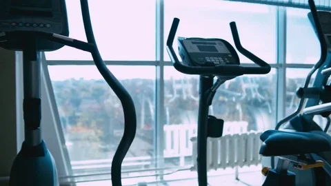 Treadmills in gym Stock Footage 82521522
