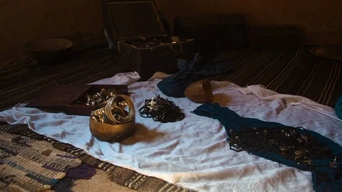 Treasure And Trinkets On Carpets Stock-Footage 100635445