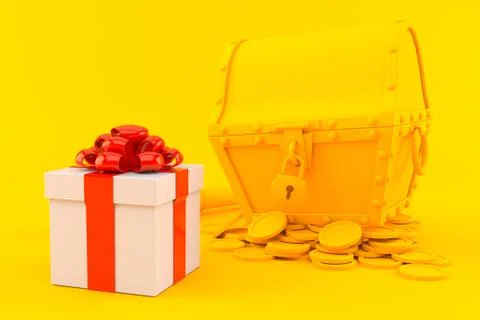 Treasure background with gift Illustrazione stock