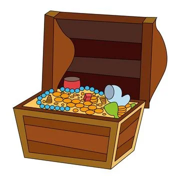 A treasure box isolated on a white background Stock Illustration
