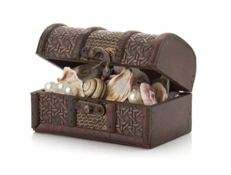 Treasure box on white Stock Photos