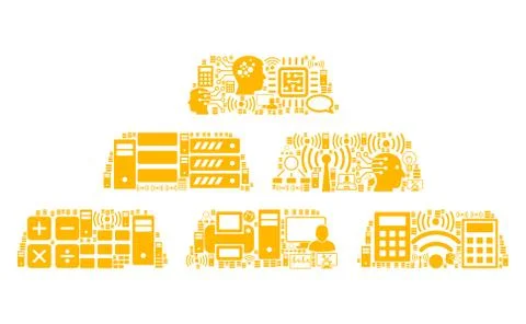 Treasure Bricks Composition Icon for BigData and Computing Ilustração Stock