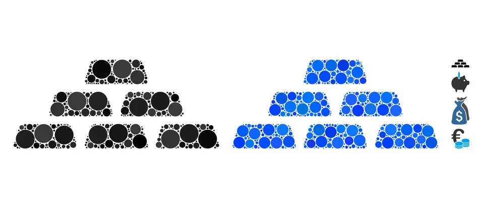 Treasure Bricks Composition Icon of Circles Stock Illustration